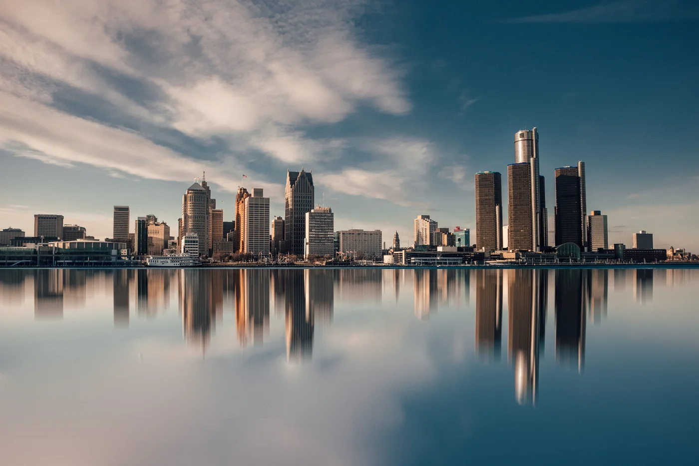 City skyline by the waterfront
